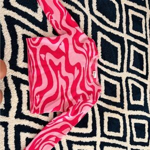 Pink and White Patterned Sweater